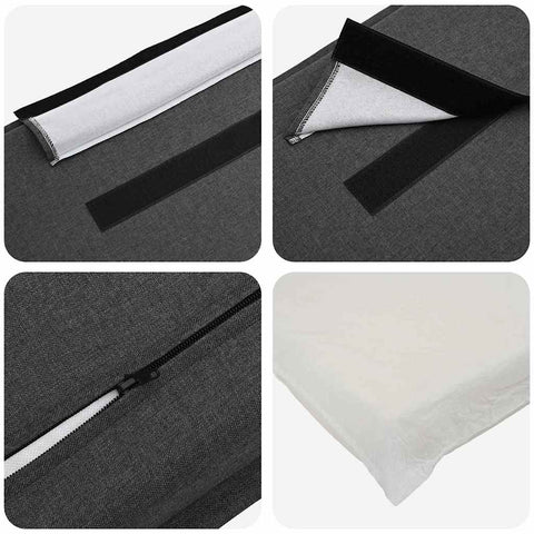 vidaXL Upholstered Headboard Natural and Dark Grey 140 cm