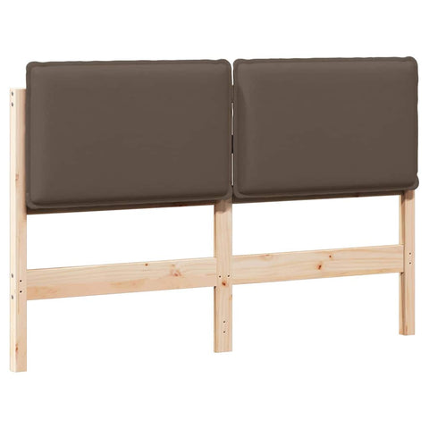 vidaXL Upholstered Headboard Natural and Taupe 140 cm Solid Pine Wood