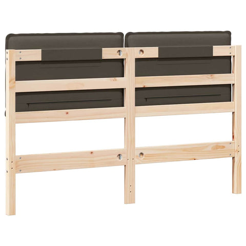 vidaXL Upholstered Headboard Natural and Taupe 140 cm Solid Pine Wood