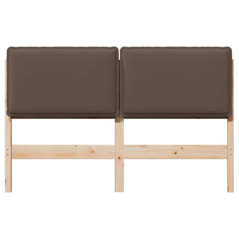 vidaXL Upholstered Headboard Natural and Taupe 140 cm Solid Pine Wood