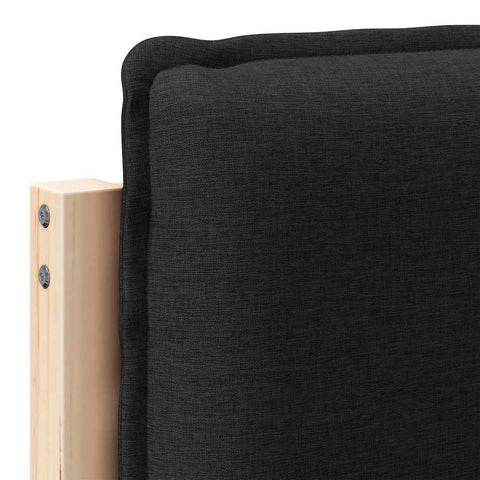 vidaXL Upholstered Headboard Natural and Black 80 cm Solid Pine Wood