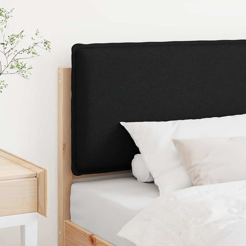 vidaXL Upholstered Headboard Natural and Black 80 cm Solid Pine Wood