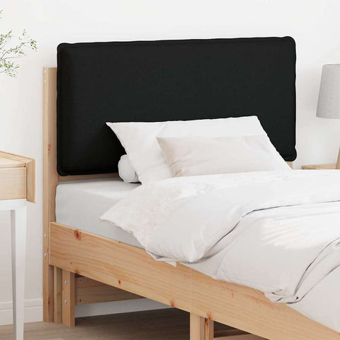 vidaXL Upholstered Headboard Natural and Black 80 cm Solid Pine Wood
