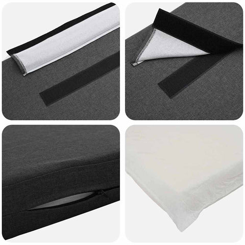 vidaXL Upholstered Headboard with Headboard Brown and Dark Grey 200 cm