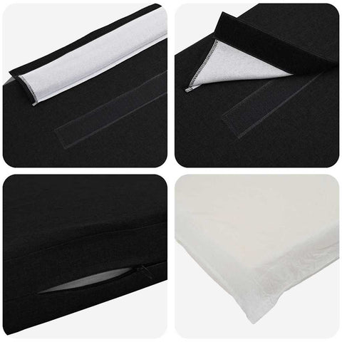 vidaXL Upholstered Headboard Brown and Black 200 cm Solid Pine Wood