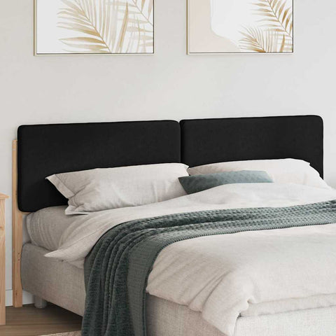 vidaXL Upholstered Headboard Brown and Black 200 cm Solid Pine Wood