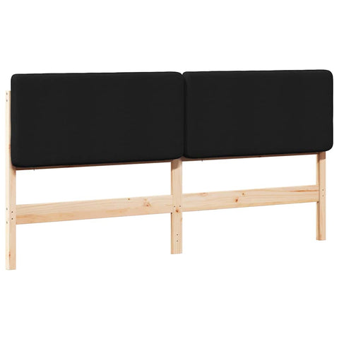 vidaXL Upholstered Headboard Brown and Black 180 cm Solid Pine Wood