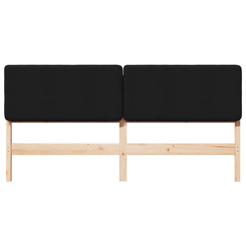 vidaXL Upholstered Headboard Brown and Black 180 cm Solid Pine Wood