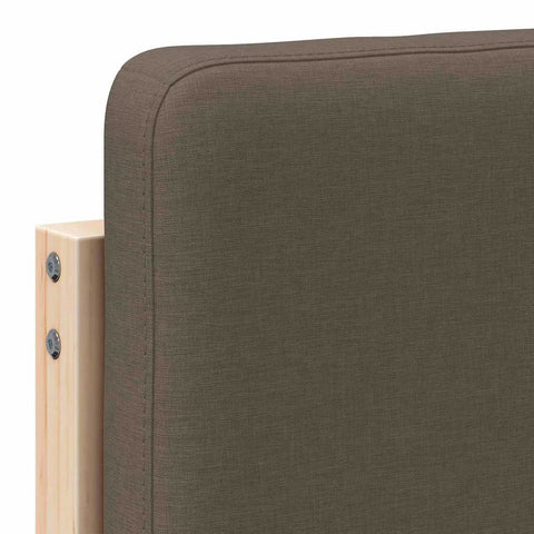 vidaXL Upholstered Headboard Brown and Taupe 140 cm Solid Pine Wood