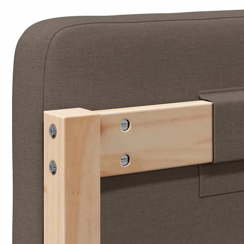 vidaXL Upholstered Headboard Brown and Taupe 140 cm Solid Pine Wood
