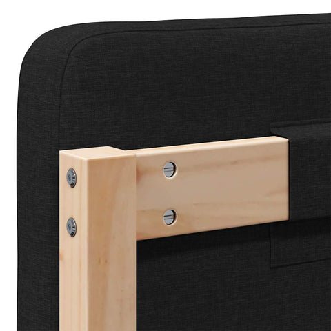 vidaXL Upholstered Headboard Brown and Black 120 cm Solid Pine Wood