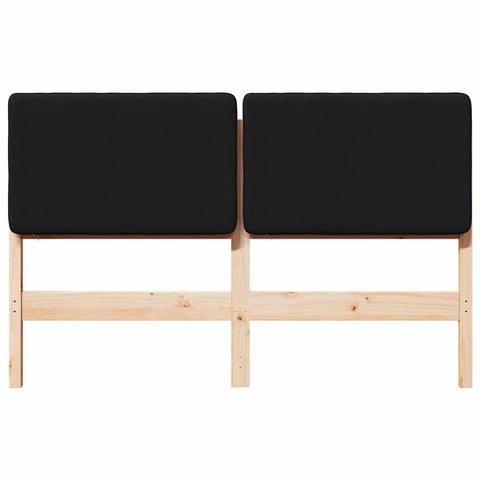 vidaXL Upholstered Headboard Brown and Black 120 cm Solid Pine Wood