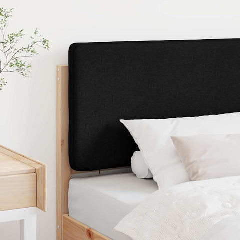 vidaXL Upholstered Headboard Brown and Black 100 cm Solid Pine Wood