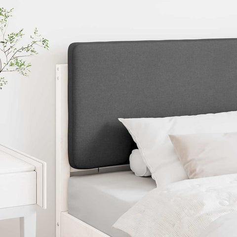 vidaXL Upholstered Headboard White and Light Grey 100 cm