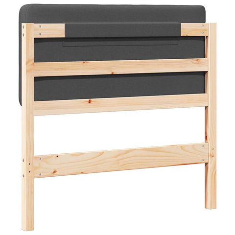 vidaXL Upholstered Headboard Brown and Dark Grey 90 cm Solid Pine Wood