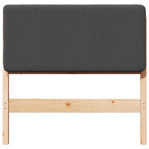 vidaXL Upholstered Headboard Brown and Dark Grey 90 cm Solid Pine Wood