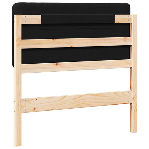 vidaXL Upholstered Headboard Brown and Black 90 cm Solid Pine Wood
