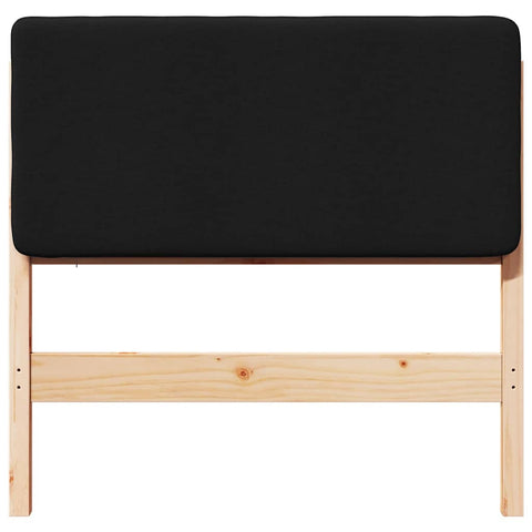 vidaXL Upholstered Headboard Brown and Black 75 cm Solid Pine Wood