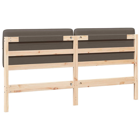 vidaXL Upholstered Headboard Brown and Taupe 200 cm Solid Pine Wood