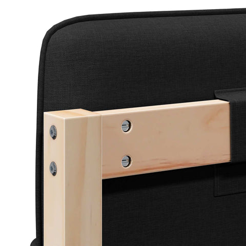 vidaXL Upholstered Headboard Brown and Black 160 cm Solid Pine Wood