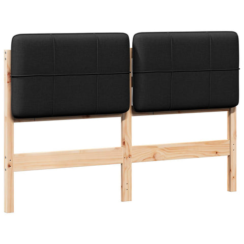 vidaXL Upholstered Headboard Brown and Black 160 cm Solid Pine Wood