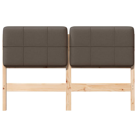 vidaXL Upholstered Headboard Brown and Taupe 160 cm Solid Pine Wood