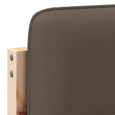 vidaXL Upholstered Headboard Brown and Taupe 140 cm Solid Pine Wood