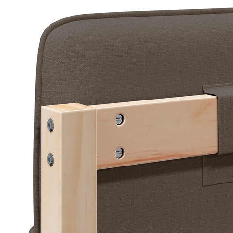 vidaXL Upholstered Headboard Brown and Taupe 140 cm Solid Pine Wood