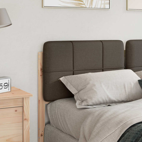 vidaXL Upholstered Headboard Brown and Taupe 140 cm Solid Pine Wood