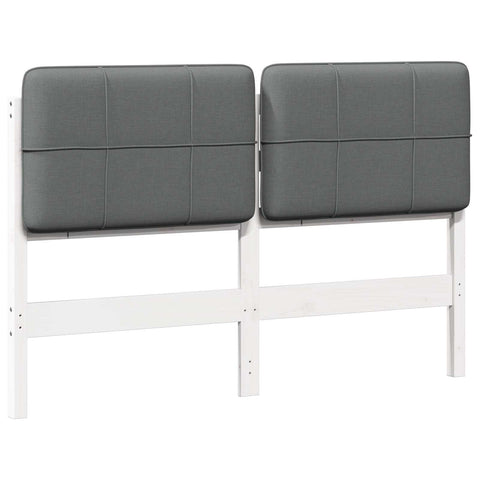 vidaXL Upholstered Headboard White and Light Grey 140 cm