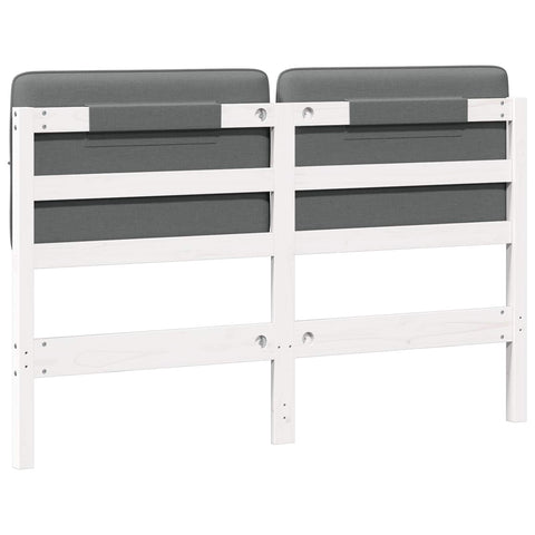 vidaXL Upholstered Headboard White and Light Grey 140 cm