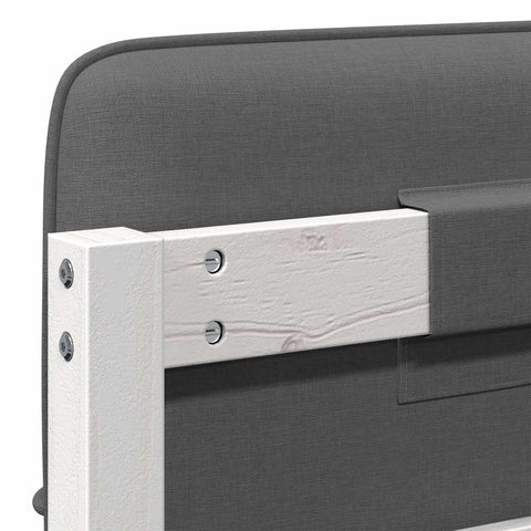 vidaXL Upholstered Headboard White and Light Grey 100 cm