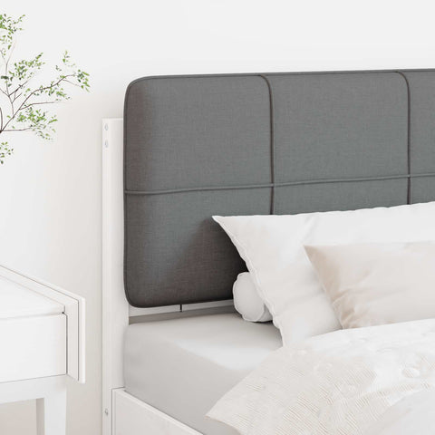 vidaXL Upholstered Headboard White and Light Grey 100 cm