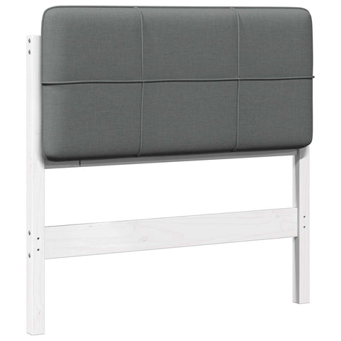 vidaXL Upholstered Headboard White and Light Grey 100 cm