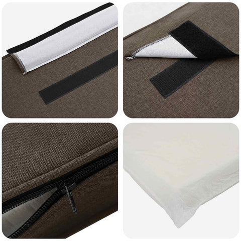 vidaXL Upholstered Headboard Brown and Taupe 80 cm Solid Pine Wood