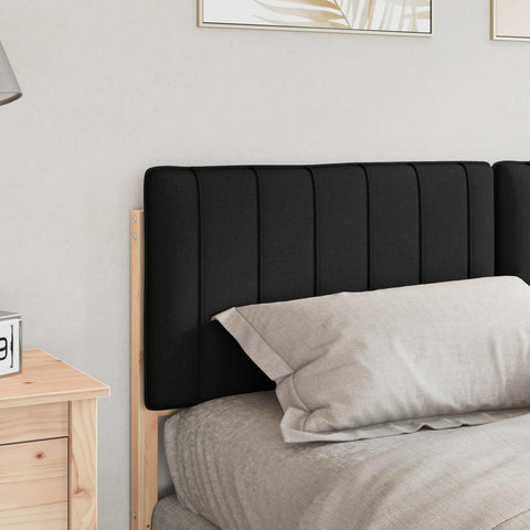 vidaXL Upholstered Headboard Brown and Black 160 cm Solid Pine Wood