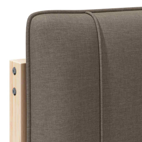 vidaXL Upholstered Headboard Brown and Taupe 140 cm Solid Pine Wood