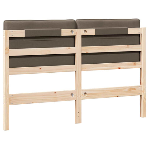 vidaXL Upholstered Headboard Brown and Taupe 140 cm Solid Pine Wood