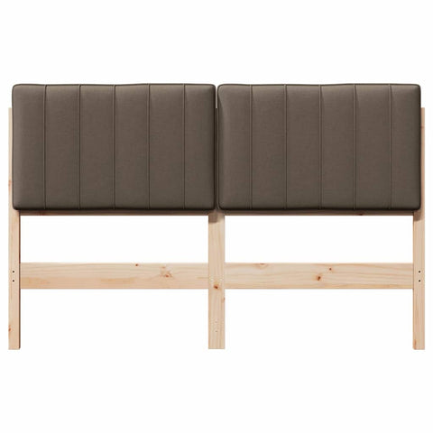 vidaXL Upholstered Headboard Brown and Taupe 140 cm Solid Pine Wood