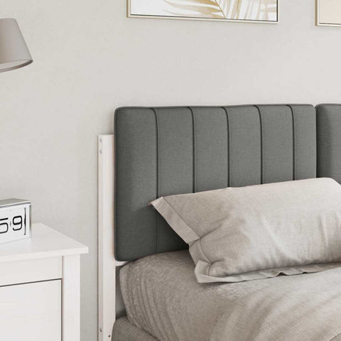 vidaXL Upholstered Headboard White and Light Grey 140 cm