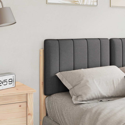 vidaXL Upholstered Headboard with Headboard Brown and Dark Grey 120 cm