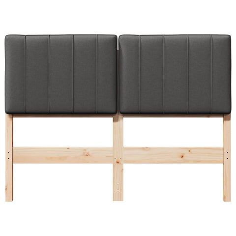 vidaXL Upholstered Headboard with Headboard Brown and Dark Grey 120 cm