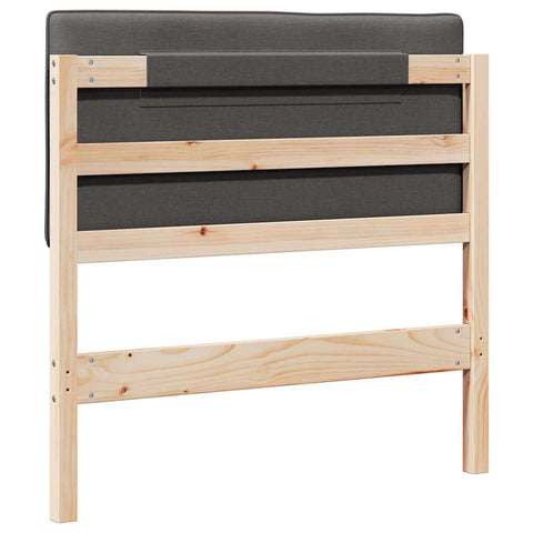 vidaXL Upholstered Headboard Brown and Dark Grey 80 cm Solid Pine Wood