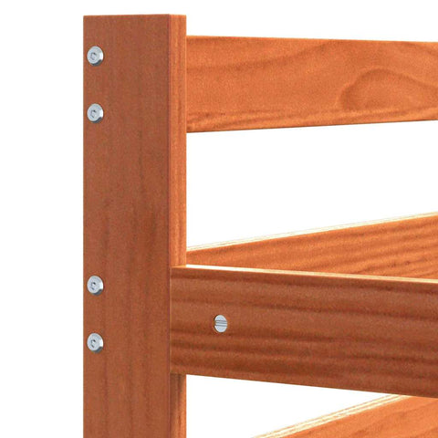 vidaXL Day Bed with Headboard Wax Brown Solid Pine Wood