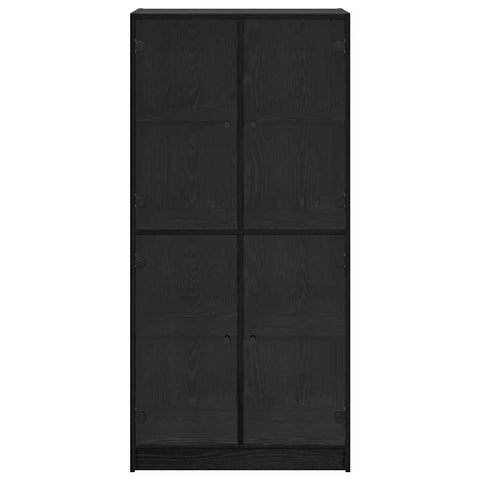 vidaXL Highboard Black Oak 68 x 37 x 142 cm Engineered Wood