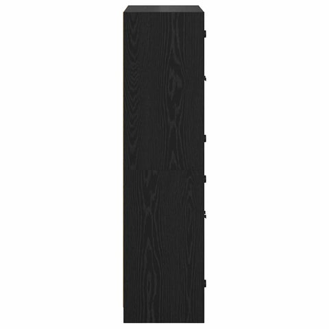 vidaXL Highboard Black Oak 68 x 37 x 142 cm Engineered Wood