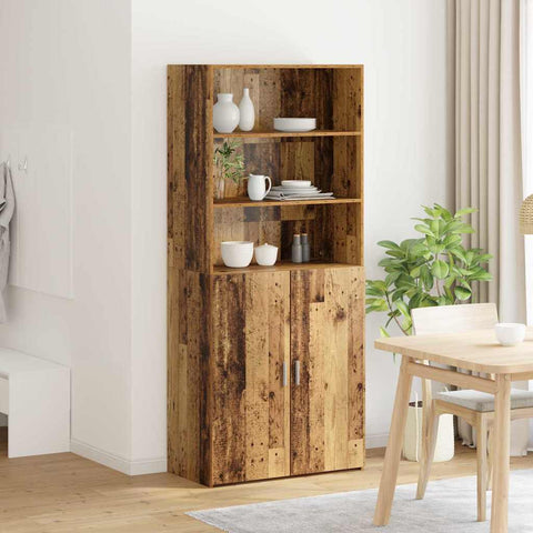 vidaXL Highboard Old Wood 80 x 42.5 x 185 cm Engineered Wood