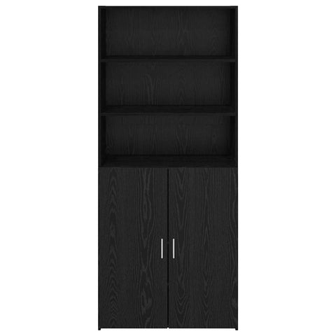 vidaXL Highboard Black Oak 80 x 42.5 x 185 cm Engineered Wood