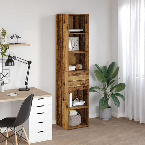 vidaXL Highboard Old Wood 40 x 42.5 x 185 cm Engineered Wood
