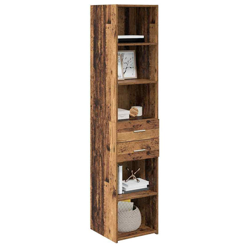 vidaXL Highboard Old Wood 40 x 42.5 x 185 cm Engineered Wood